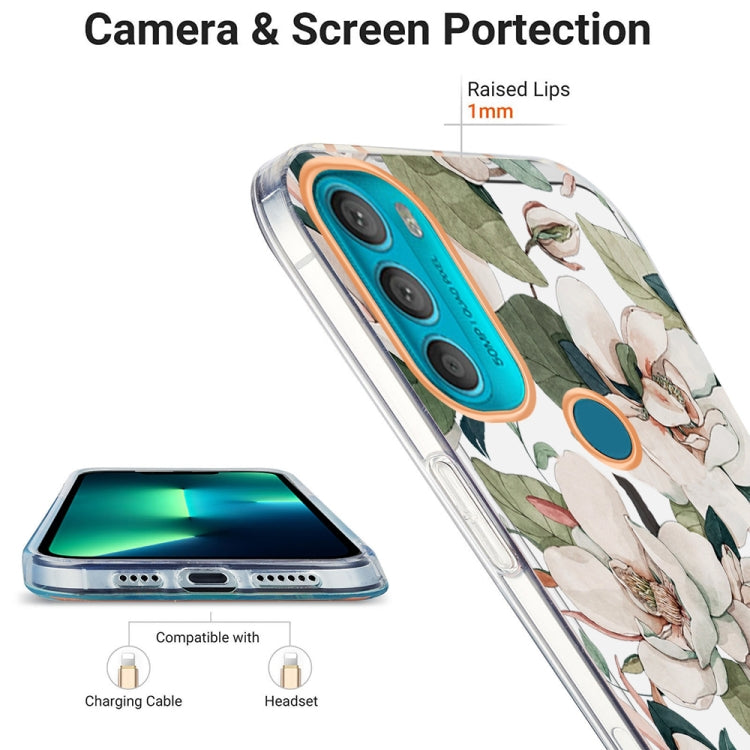 For Motorola Moto G71 5G Ring IMD Flowers TPU Phone Case