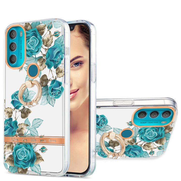 For Motorola Moto G71 5G Ring IMD Flowers TPU Phone Case