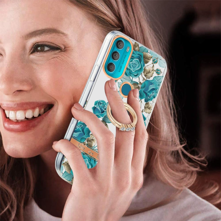 For Motorola Moto G71 5G Ring IMD Flowers TPU Phone Case