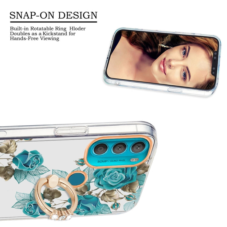 For Motorola Moto G71 5G Ring IMD Flowers TPU Phone Case