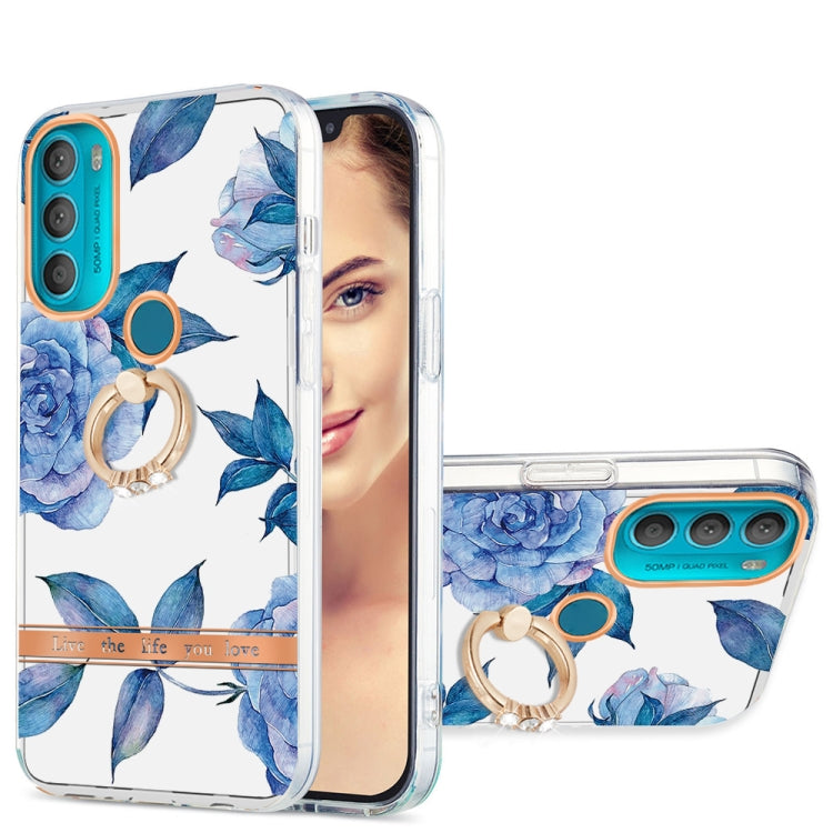 For Motorola Moto G71 5G Ring IMD Flowers TPU Phone Case