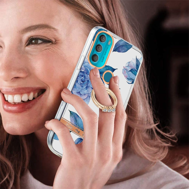 For Motorola Moto G71 5G Ring IMD Flowers TPU Phone Case