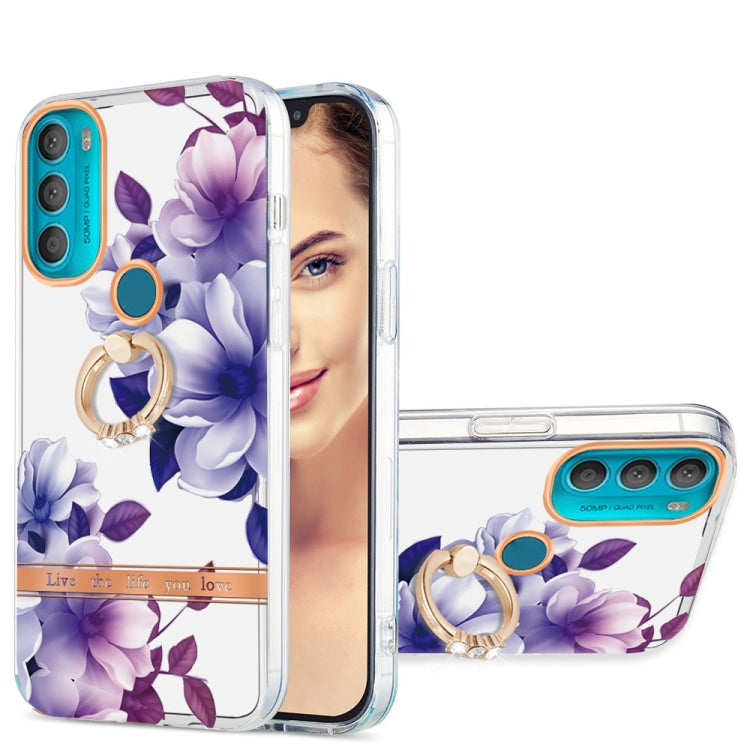 For Motorola Moto G71 5G Ring IMD Flowers TPU Phone Case