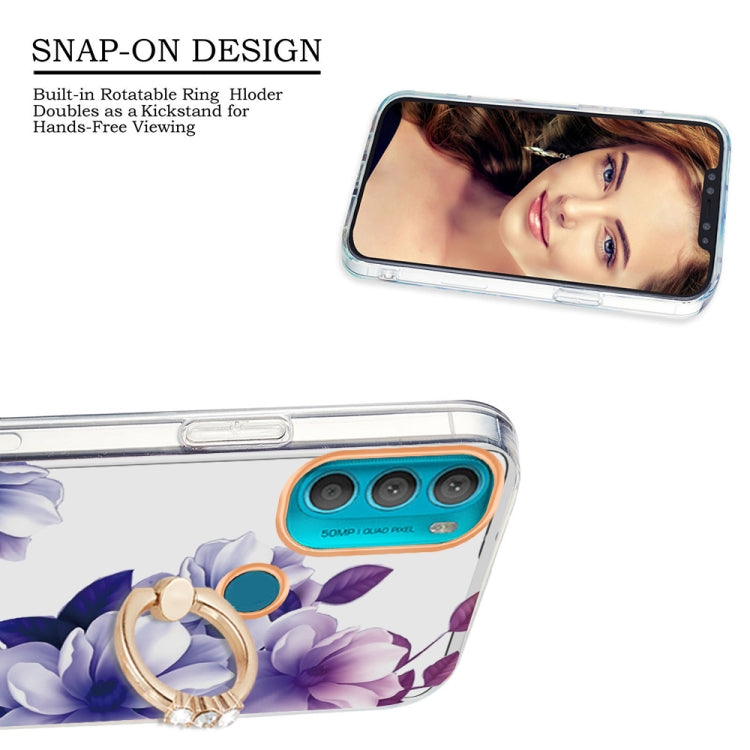 For Motorola Moto G71 5G Ring IMD Flowers TPU Phone Case