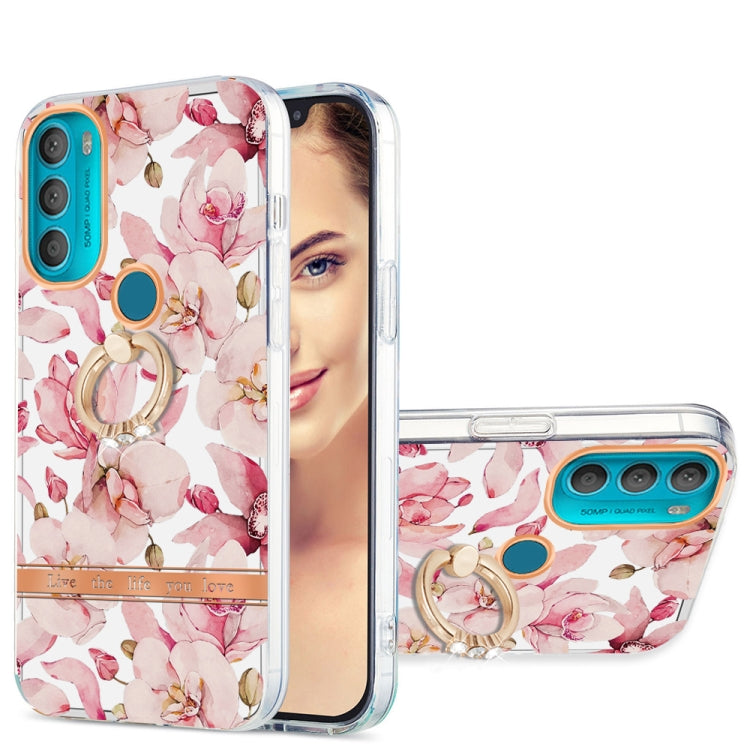 For Motorola Moto G71 5G Ring IMD Flowers TPU Phone Case