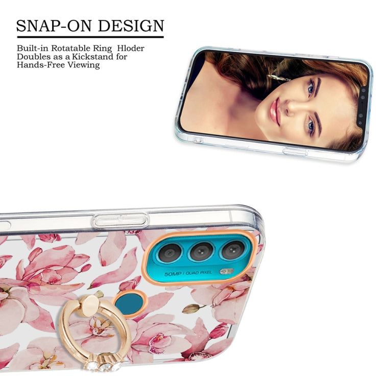 For Motorola Moto G71 5G Ring IMD Flowers TPU Phone Case