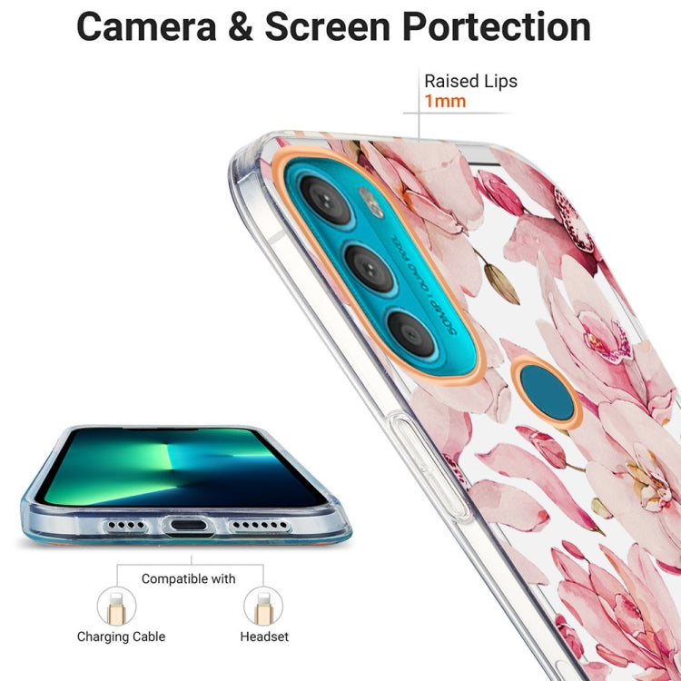 For Motorola Moto G71 5G Ring IMD Flowers TPU Phone Case