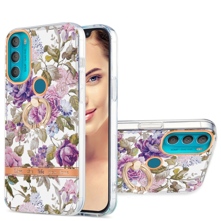 For Motorola Moto G71 5G Ring IMD Flowers TPU Phone Case