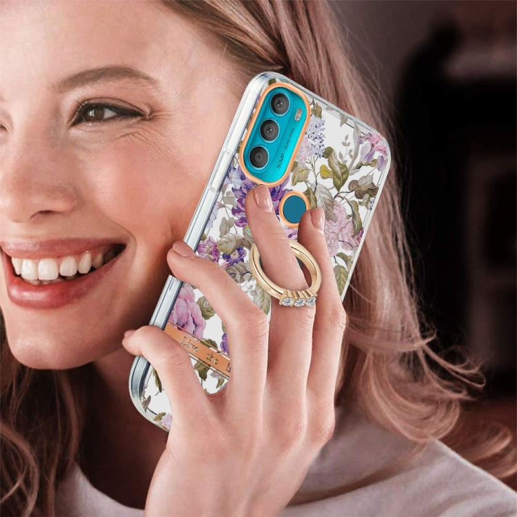 For Motorola Moto G71 5G Ring IMD Flowers TPU Phone Case