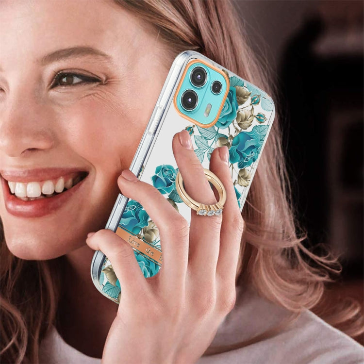 For Motorola Moto Edge 20 Lite Ring IMD Flowers TPU Phone Case