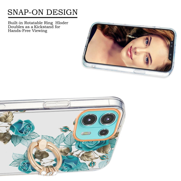 For Motorola Moto Edge 20 Lite Ring IMD Flowers TPU Phone Case