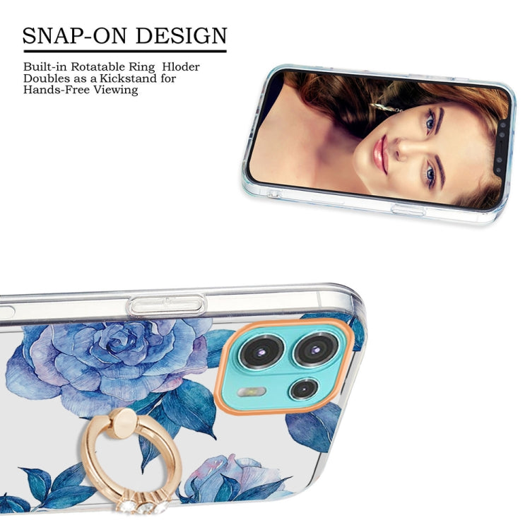 For Motorola Moto Edge 20 Lite Ring IMD Flowers TPU Phone Case