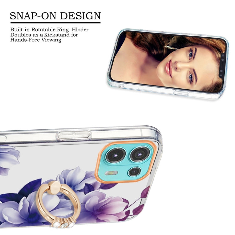For Motorola Moto Edge 20 Lite Ring IMD Flowers TPU Phone Case