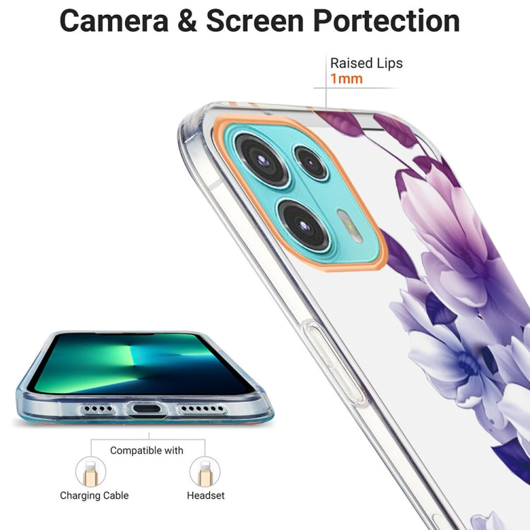 For Motorola Moto Edge 20 Lite Ring IMD Flowers TPU Phone Case