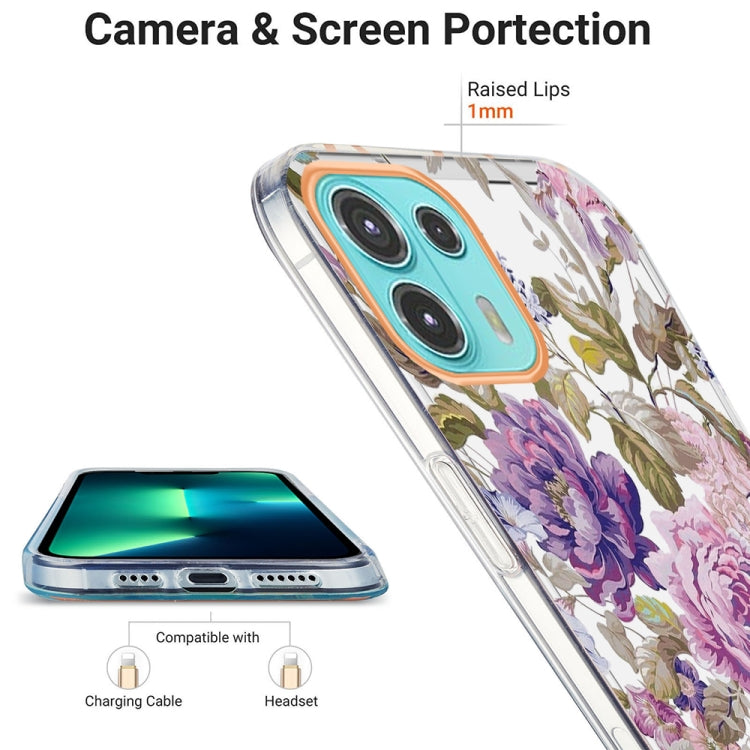 For Motorola Moto Edge 20 Lite Ring IMD Flowers TPU Phone Case