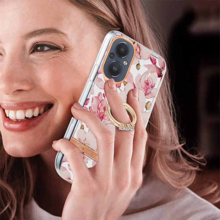 For OnePlus Nord N20 5G Ring IMD Flowers TPU Phone Case