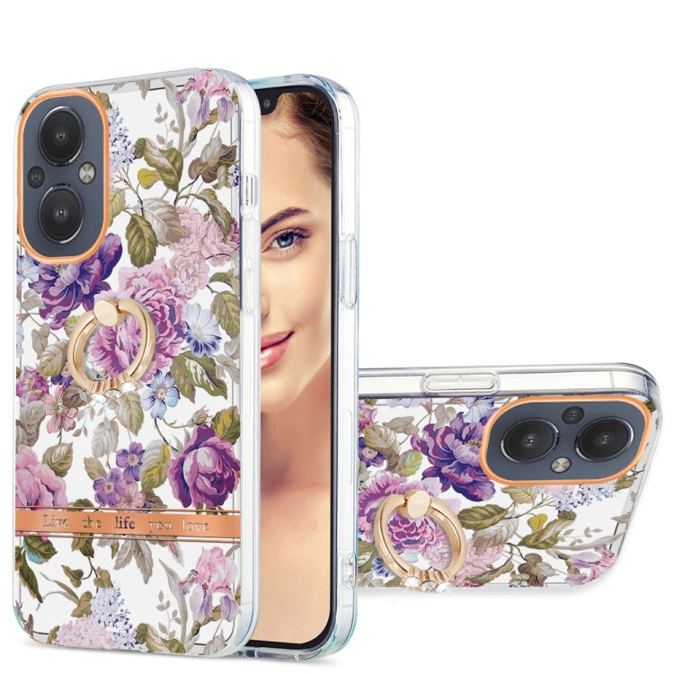 For OnePlus Nord N20 5G Ring IMD Flowers TPU Phone Case