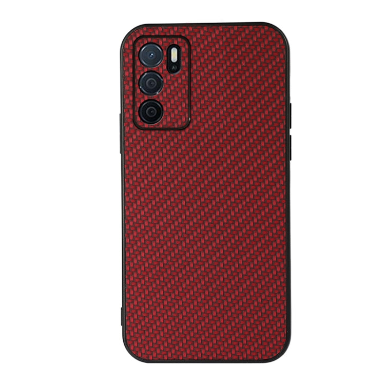 For OPPO A16 Accurate Hole Carbon Fiber Texture Shockproof Case