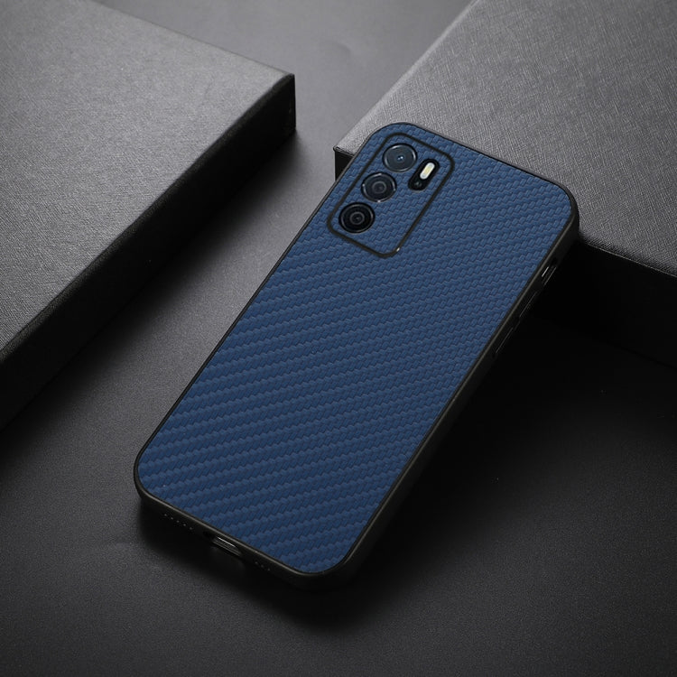 For OPPO A16 Accurate Hole Carbon Fiber Texture Shockproof Case