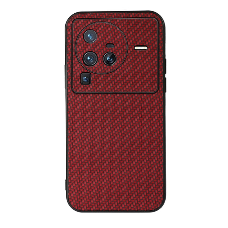 For vivo X80 Pro Accurate Hole Carbon Fiber Texture Shockproof Case