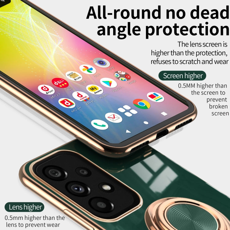For Samsung Galaxy A53 Japanese Version 6D Electroplating Full Coverage Silicone Protective Case with Magnetic Ring Holder