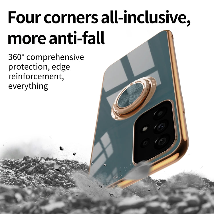 For Samsung Galaxy A53 Japanese Version 6D Electroplating Full Coverage Silicone Protective Case with Magnetic Ring Holder