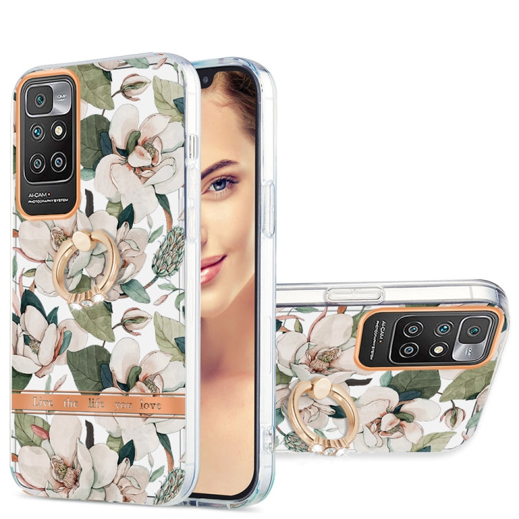 For Xiaomi Redmi 10 Ring IMD Flowers TPU Phone Case