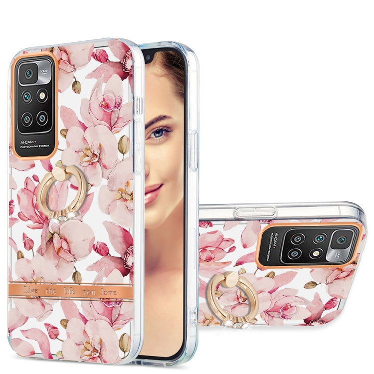 For Xiaomi Redmi 10 Ring IMD Flowers TPU Phone Case