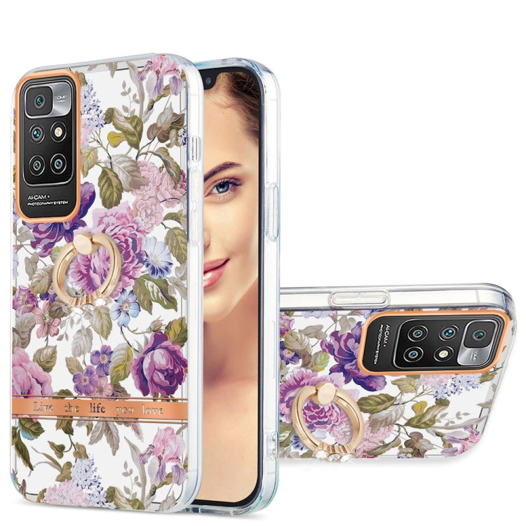 For Xiaomi Redmi 10 Ring IMD Flowers TPU Phone Case
