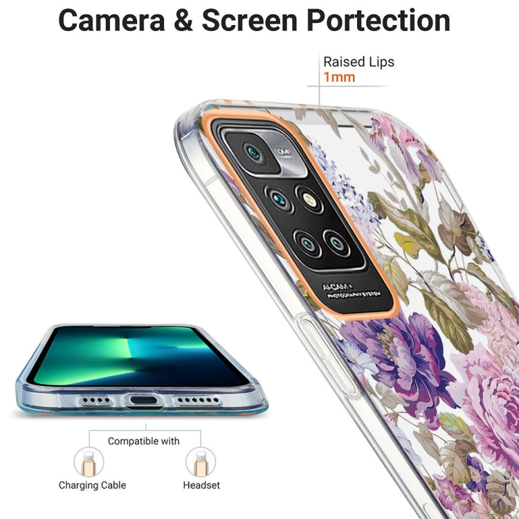 For Xiaomi Redmi 10 Ring IMD Flowers TPU Phone Case