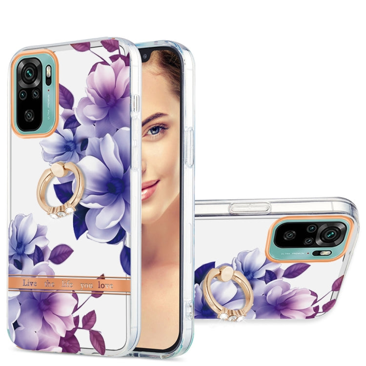 For Xiaomi Redmi Note 10S / Note 10 4G Ring IMD Flowers TPU Phone Case