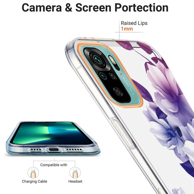 For Xiaomi Redmi Note 10S / Note 10 4G Ring IMD Flowers TPU Phone Case