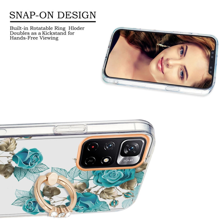 For Xiaomi Redmi Note 11 5G / Poco M4 Pro 5G Ring IMD Flowers TPU Phone Case