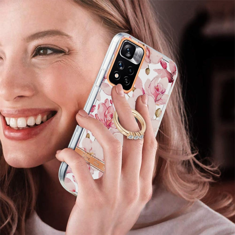 For Xiaomi Redmi Note 11 Pro / Note 11 Pro+ Ring IMD Flowers TPU Phone Case