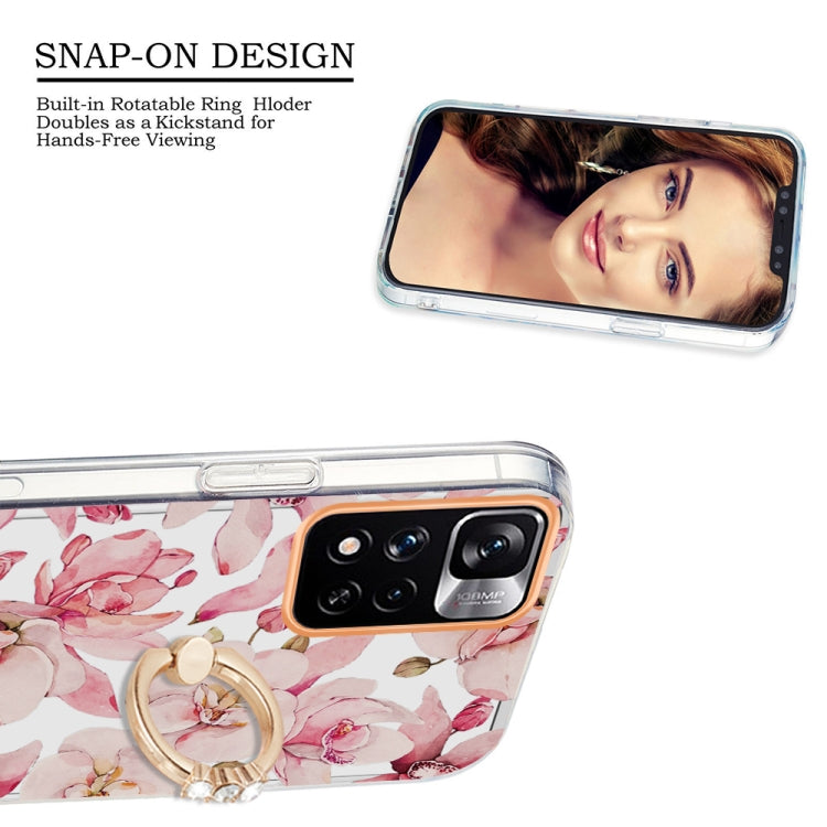 For Xiaomi Redmi Note 11 Pro / Note 11 Pro+ Ring IMD Flowers TPU Phone Case