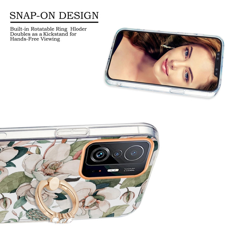 For Xiaomi Mi 11T Ring IMD Flowers TPU Phone Case