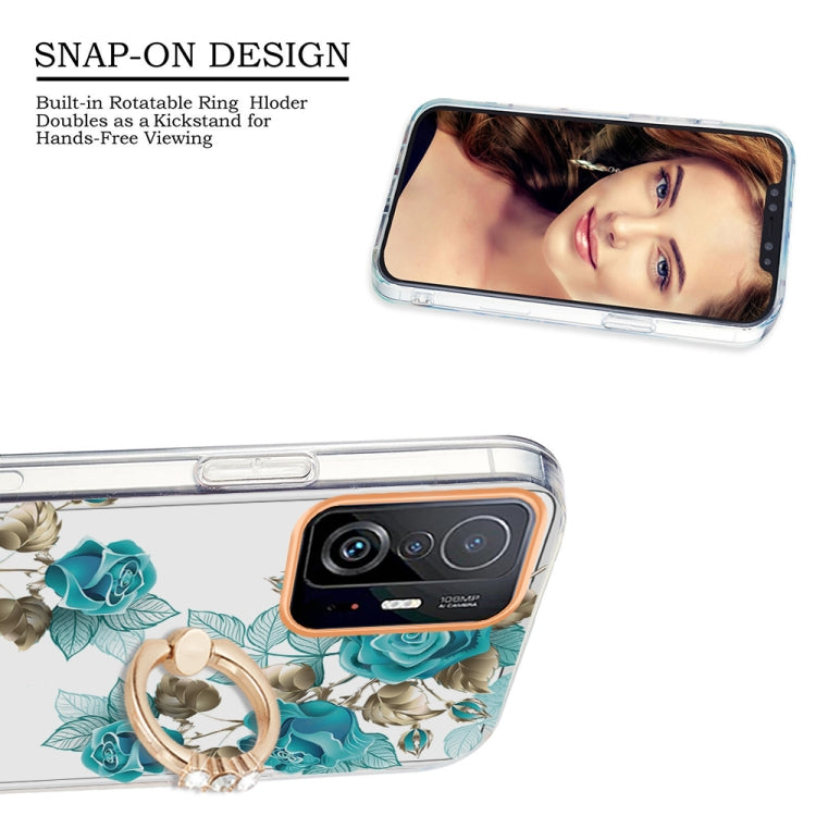 For Xiaomi Mi 11T Ring IMD Flowers TPU Phone Case