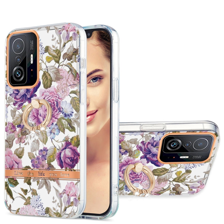 For Xiaomi Mi 11T Ring IMD Flowers TPU Phone Case