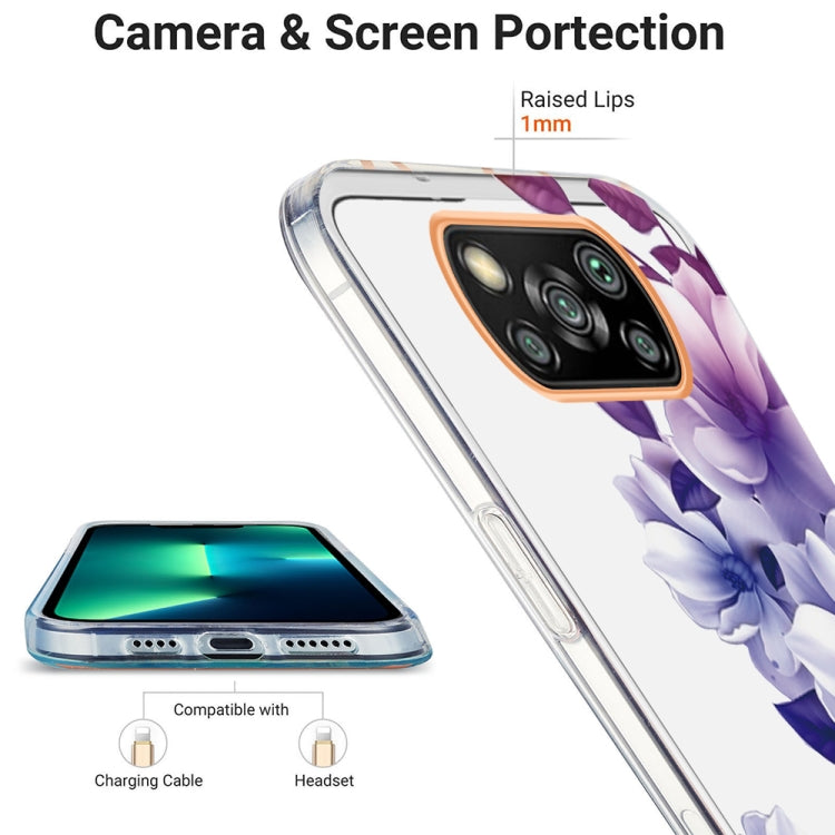 For Xiaomi Poco X3 NFC Ring IMD Flowers TPU Phone Case