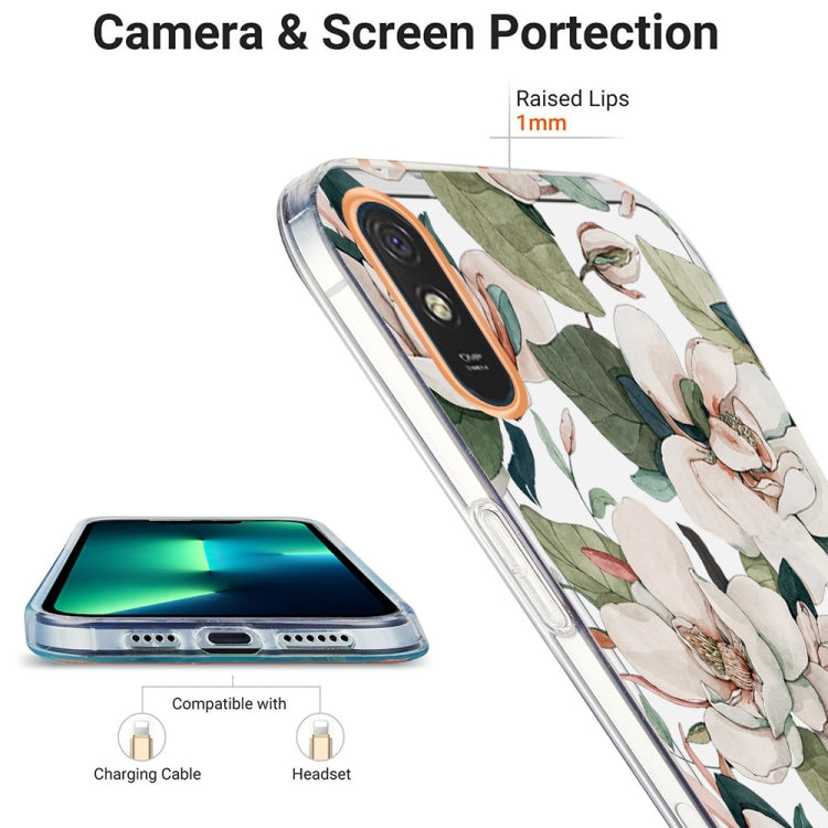 For Xiaomi Redmi 9A Ring IMD Flowers TPU Phone Case