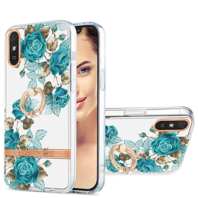 For Xiaomi Redmi 9A Ring IMD Flowers TPU Phone Case
