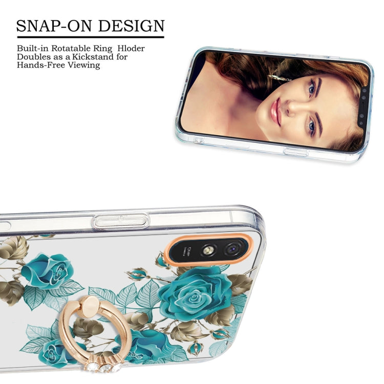 For Xiaomi Redmi 9A Ring IMD Flowers TPU Phone Case