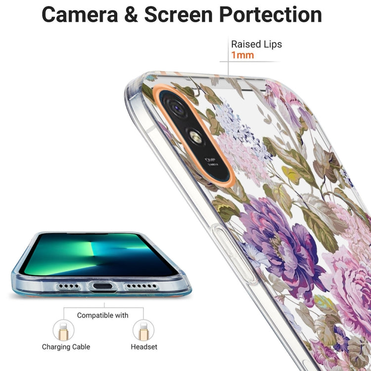 For Xiaomi Redmi 9A Ring IMD Flowers TPU Phone Case