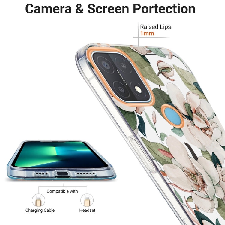 For OPPO A15 / A15s Ring IMD Flowers TPU Phone Case