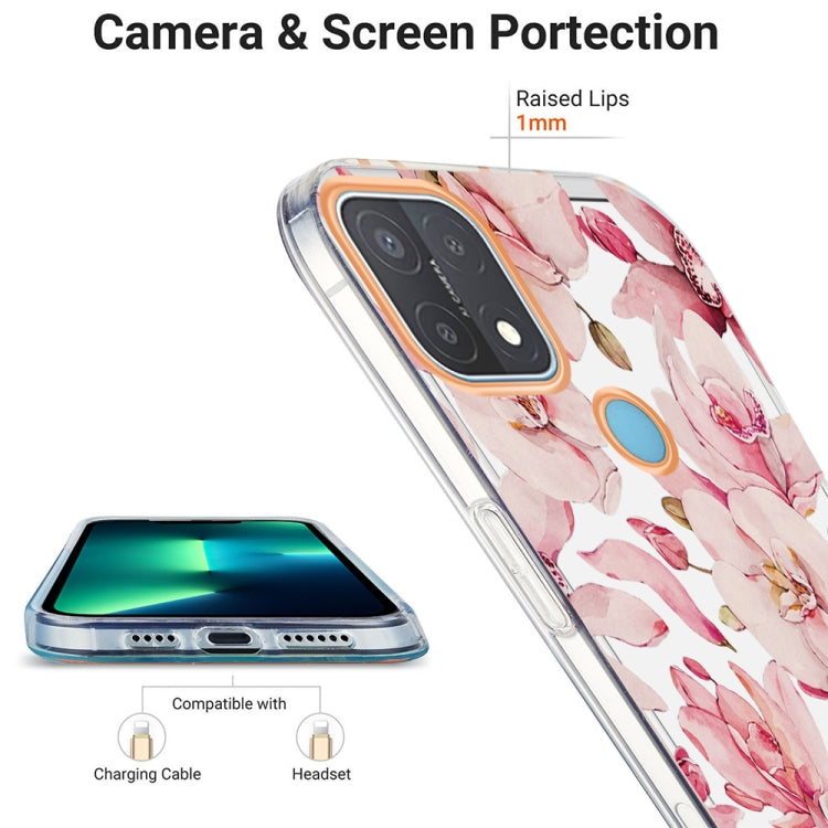 For OPPO A15 / A15s Ring IMD Flowers TPU Phone Case