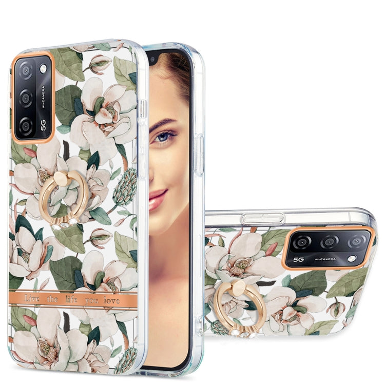 For OPPO A55 5G / A54 4G / A53S 5G / A16 / A54S 4G Ring IMD Flowers TPU Phone Case