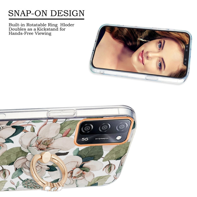 For OPPO A55 5G / A54 4G / A53S 5G / A16 / A54S 4G Ring IMD Flowers TPU Phone Case