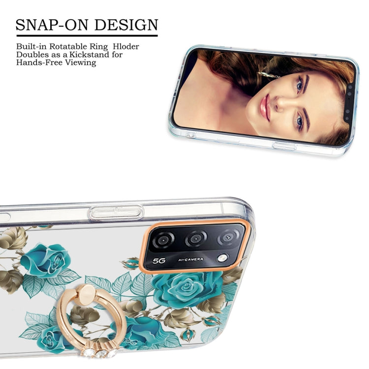 For OPPO A55 5G / A54 4G / A53S 5G / A16 / A54S 4G Ring IMD Flowers TPU Phone Case