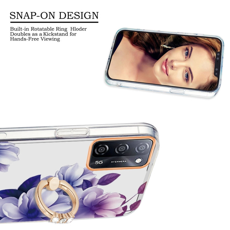 For OPPO A55 5G / A54 4G / A53S 5G / A16 / A54S 4G Ring IMD Flowers TPU Phone Case