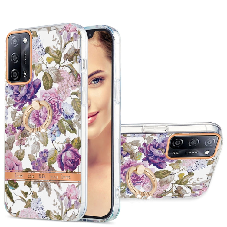 For OPPO A55 5G / A54 4G / A53S 5G / A16 / A54S 4G Ring IMD Flowers TPU Phone Case